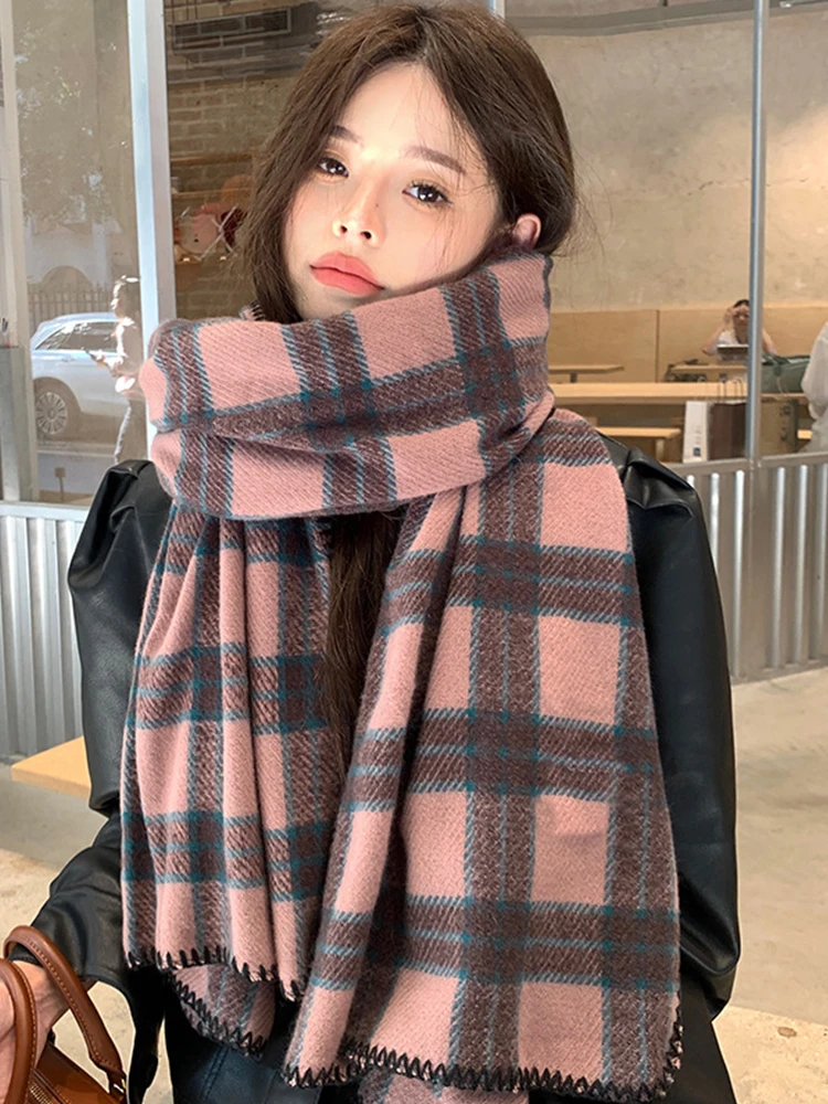 

New Plaid Vintage Scarf Headscarf Winter Women Ladies Men Preppy Warm Soft Scarve Pashmina Mujer Male Foulard Wrap Shawl Unisex