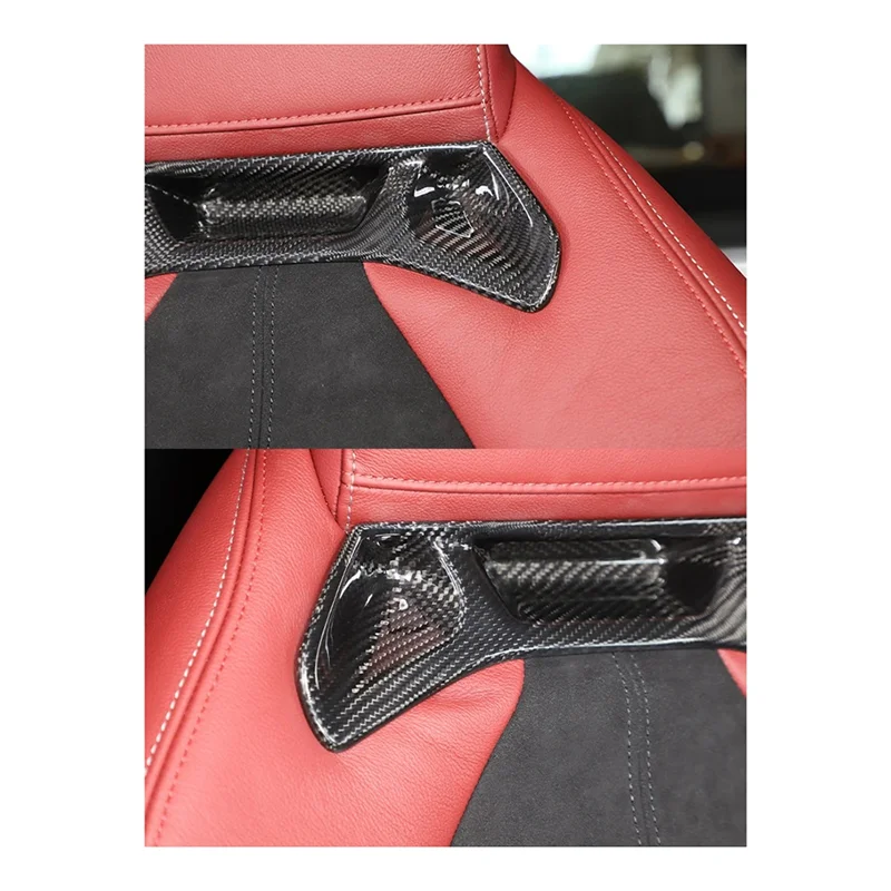 

Carbon Fiber Black Car Seat Backrest Cover Trim Stickers For Toyota Supra GR A90 A91 MK5 2019-2022 Replacement Parts