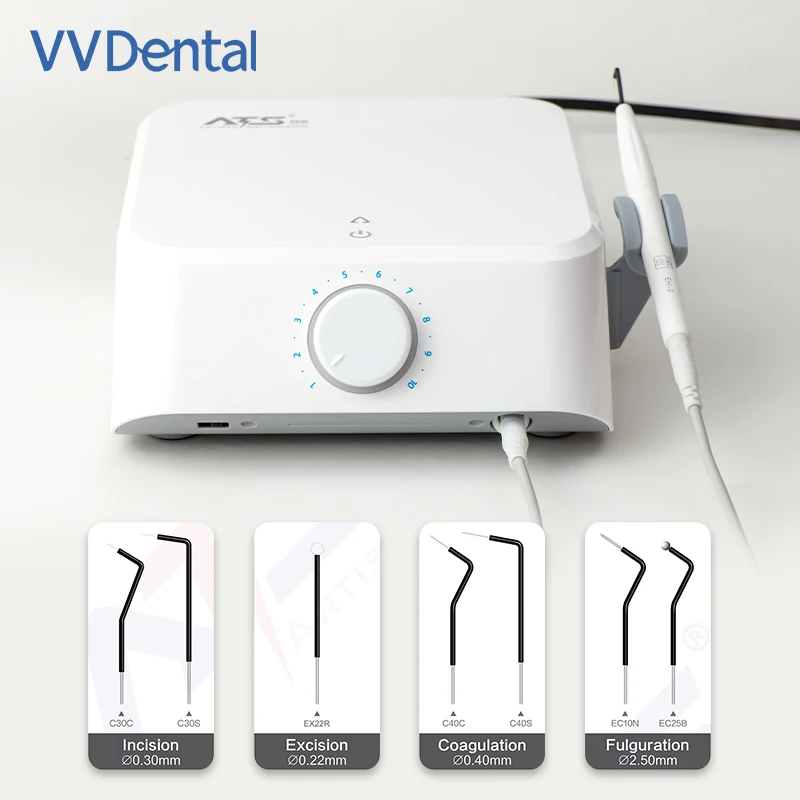 

VV Dental ATS-S1 Portable Electrosurgery Unit Dentisty 40W High Frequency Dental Machine Electrosurgery System with 7 Electrodes