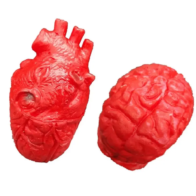 【MUST-HAVE】Halloween Trick Props Body Prop Parts Horror Party Simulation Decorations Halloween Trick Fake Heart Fake Brain