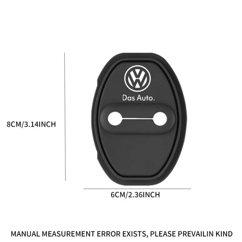 車内ドアロックカバー,フォルクスワーゲンVW R,ゴルフ,ポロ,ティグアン,カブトムシ,パサート,4個用の粘着性シリコン保護ステッカー