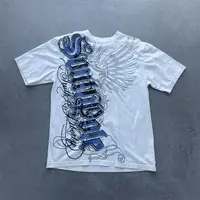 Camiseta de Hip Hop de los años 90 para mujer, ropa de calle con gráfico Vintage de estilo americano, Tops holgados de algodón puro, camisetas de ocio para parejas de manga corta