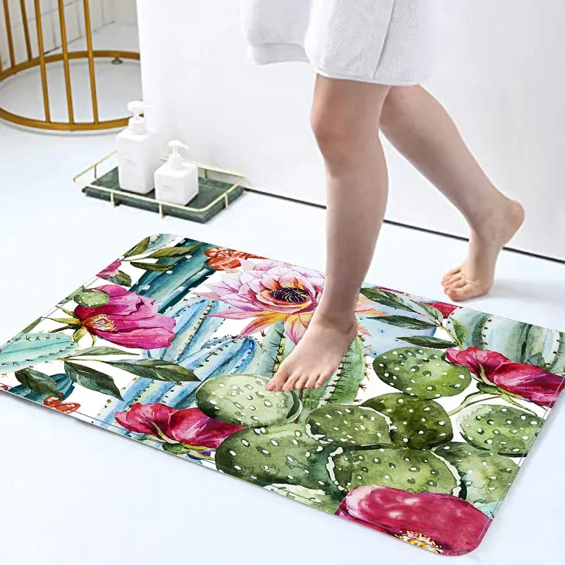 The Beauty Colorful Flowers Bathroom Non-silp Doormats Suitable for Living Room Entrance Decorative Accessories Pad Bedroom Rugs