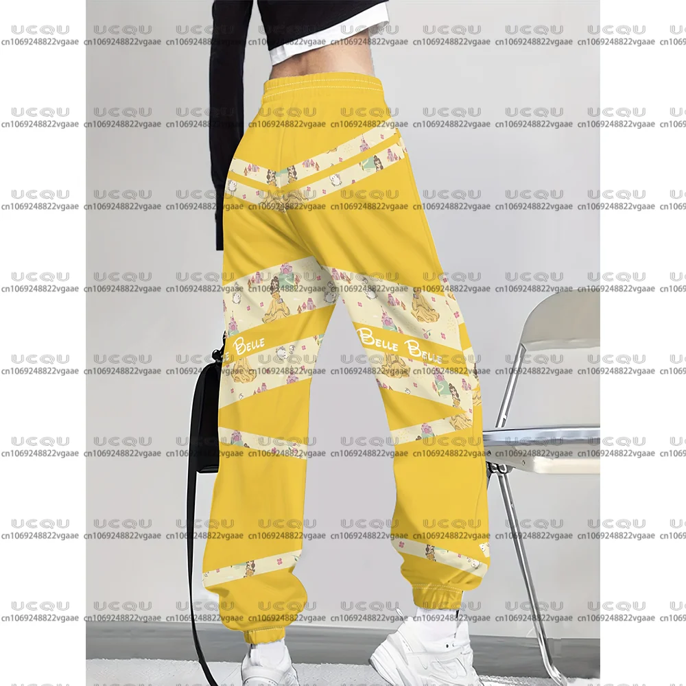 女の子女性ベルプリンセススウェットパンツウォーキングパジャマルーズパンツホームパンツギフト D-ディズニーカジュアル大人ファッション Y2k 2026 パーティー