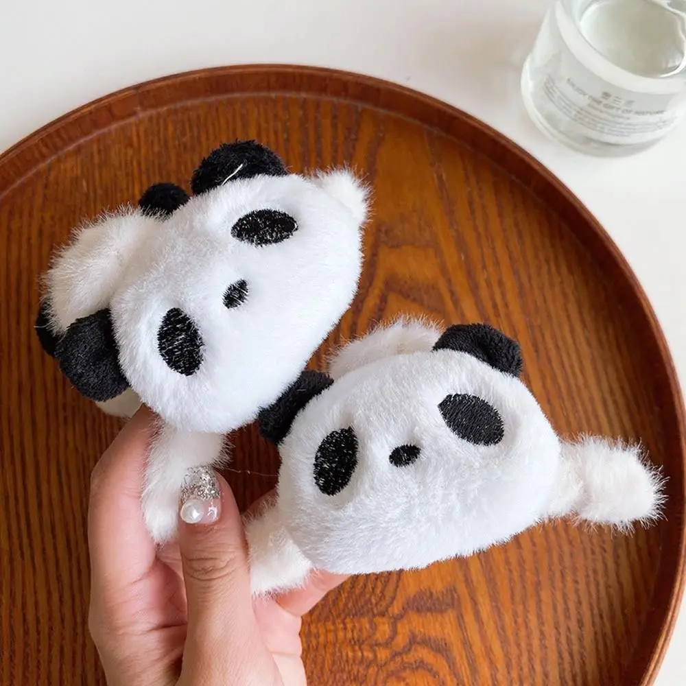 Simpatica bambola peluche panda artiglio per capelli acrilico cartone animato animale squalo clip stile coreano geometrico inverno croce fermaglio per capelli signore/ragazze