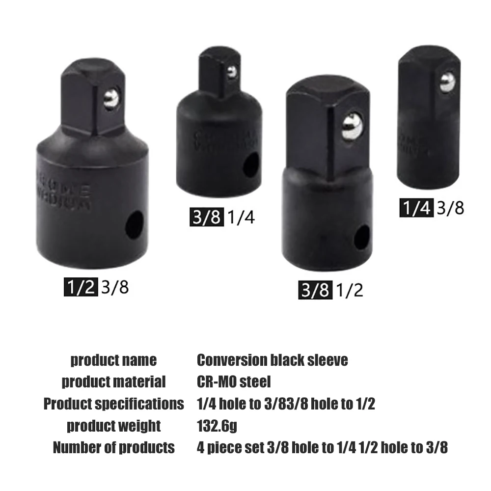 

Ratchet Wrench Sockets, Transform Joint, Socket Adapter, Head Connector Kit, Hand Tools Accessories, 1/4， 3/8， 1/2inch , 4Pcs