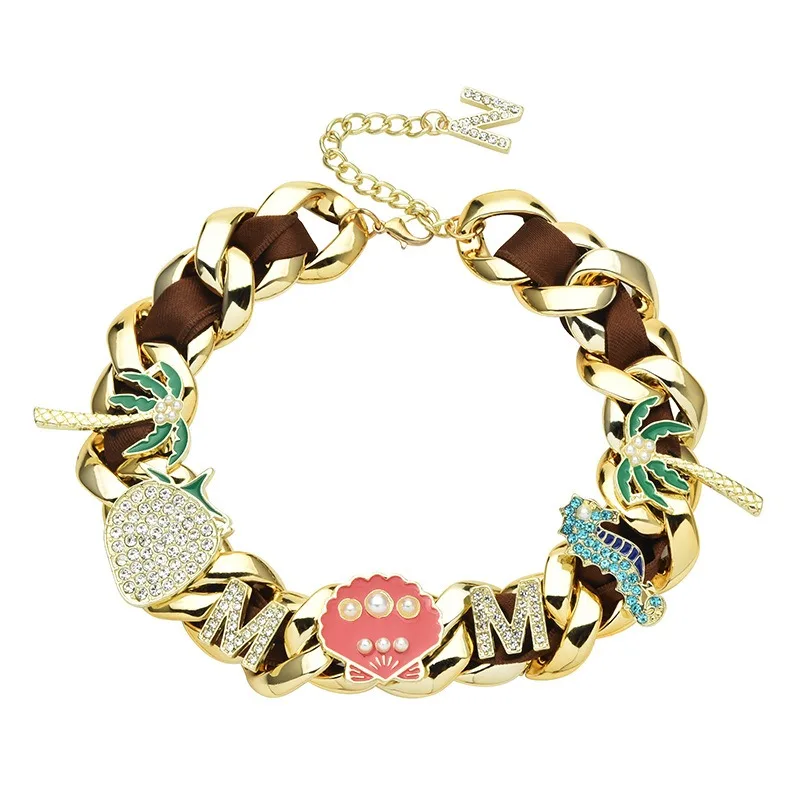 Una collana multiuso hip-hop alla moda con diamanti pieni per uomini e donne