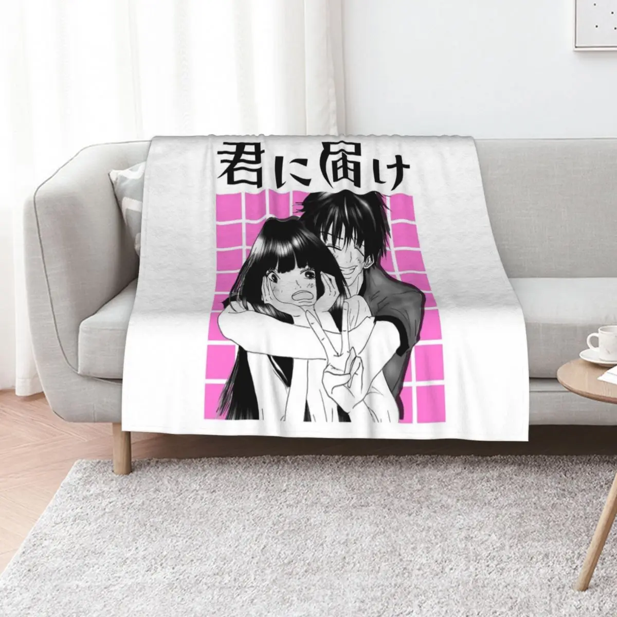 

kimi ni todoke Throw Blanket valentine gift ideas Quilt Soft Plush Plaid Decorative Throw Blankets