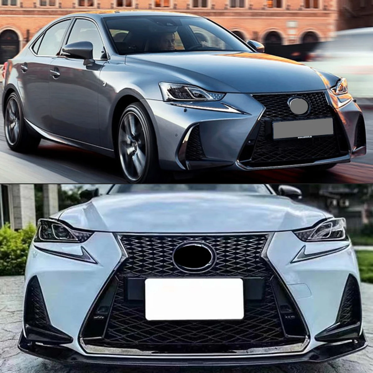 Lexus IS200 IS350 IS300h F-Sport 2017-2022 용 Magickit 그릴 어셈블리 광택 검정색 앞 범퍼 상단 및 하단 그릴 바디 키트