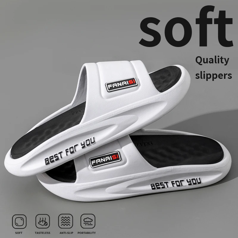 Summer Sports Outdoor Men's Slippers Platform Open-toe Thick-soled Slippers Simple Design Casual Beach Shoes Couple Sandals