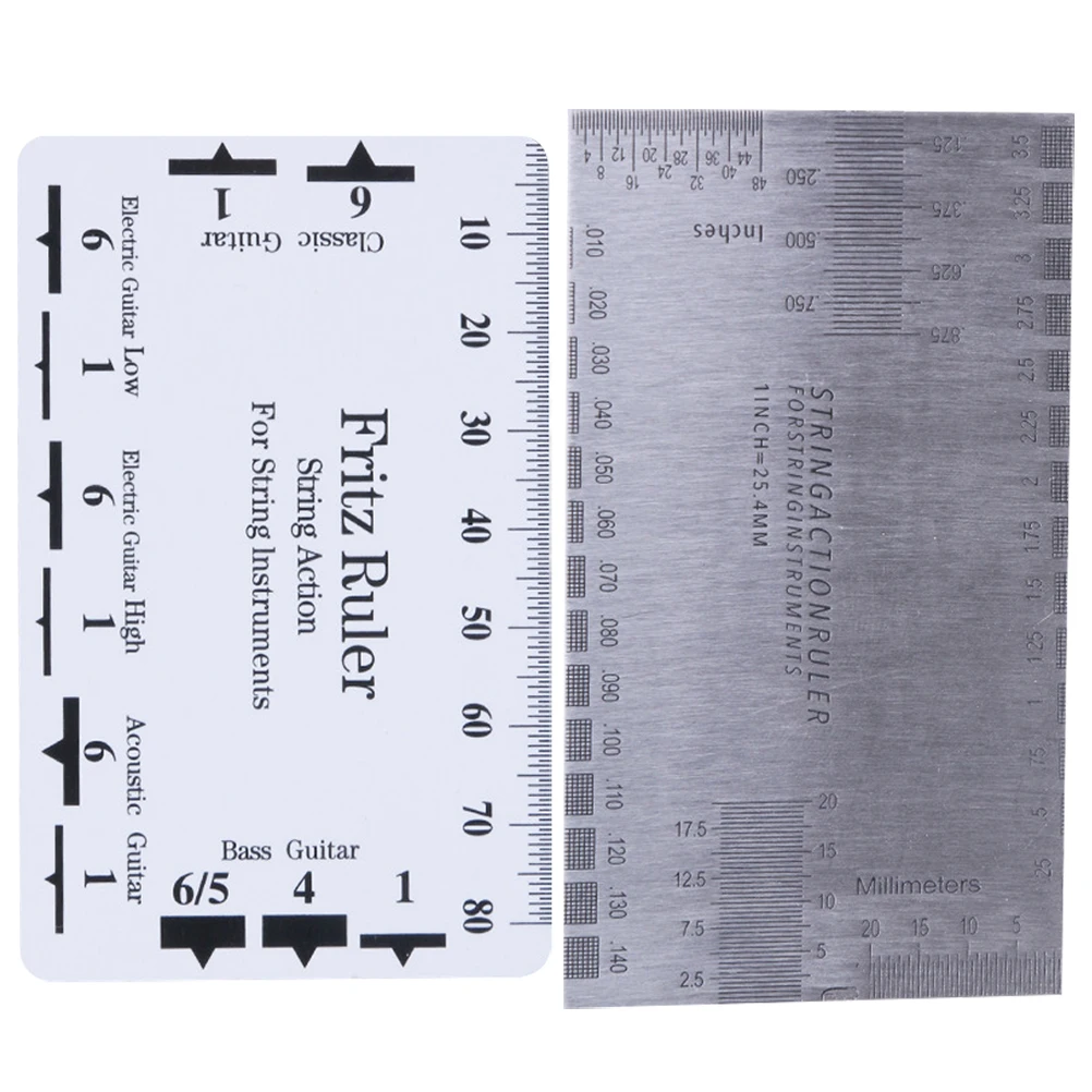 

2 Pcs Guitar String Caliper Action Tool Gauge Scale Ruler Tools Setup Measuring