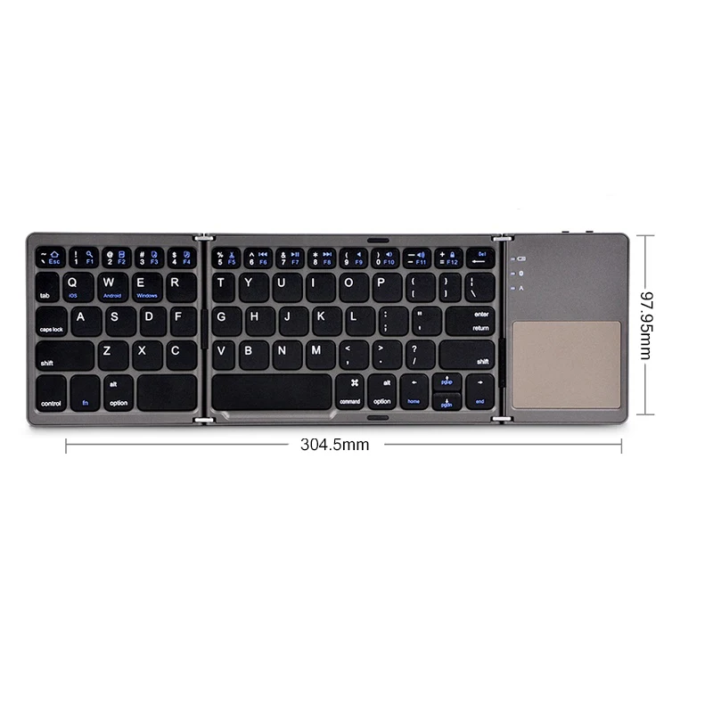 Draadloos Opvouwbaar Toetsenbord Bluetooth Toetsenbord Met Touchpad Voor Windows, Android, Ios, Telefoon, Multifunctionele Knop Mini Toetsenbord - afbeelding 1