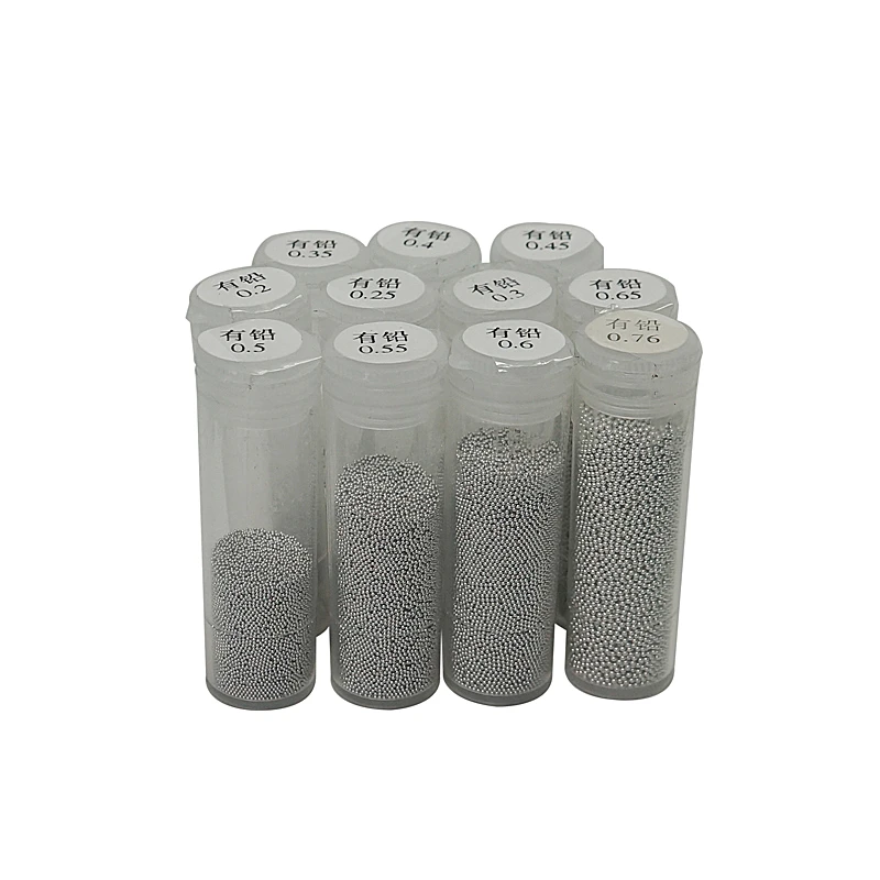 

LY BGA Reballing Balls Tin Beads 25K Particles 0.2 0.25 0.3 0.35 0.4 0.45 0.5 0.55 0.6 0.65mm For BGA Reworking Reballing