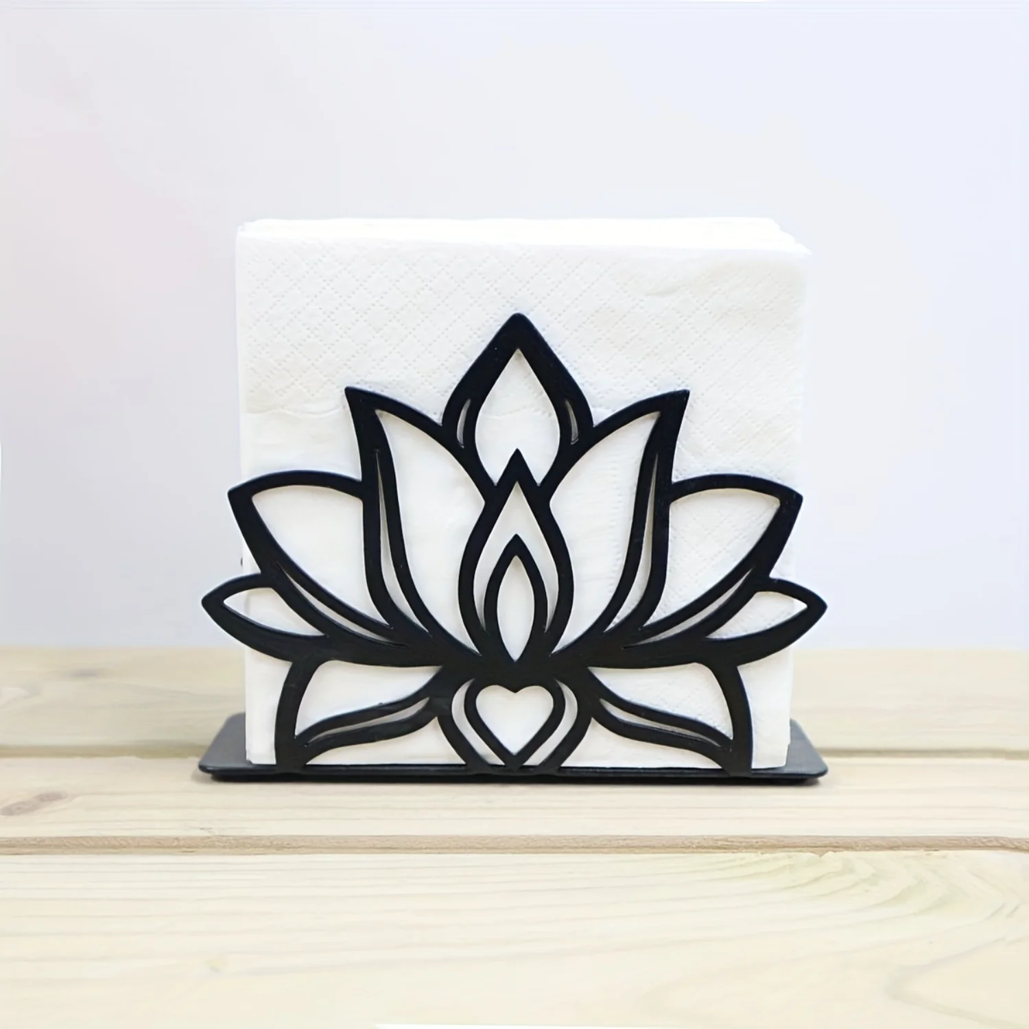 Tissue Dispenser, Hollow Out Flower Design Napkin Holder, Metal Napkin Rack For Countertop, Dining Table, Tabletop Paper Napkin