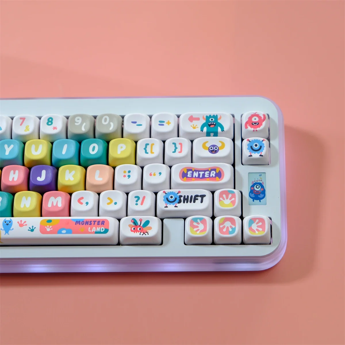 126 Keys Little Monster MOA Profile Dye Sublimation Keycap Set Fits MX Switch 61/64/68/75/86/98/104  Mechanical Keyboard