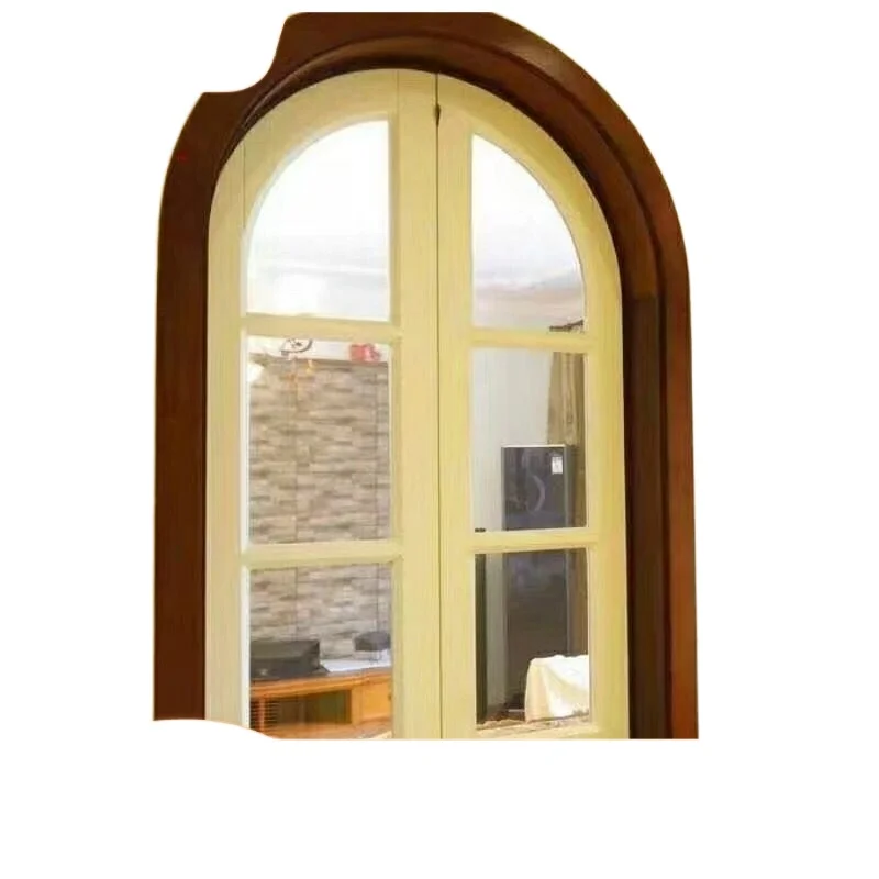 Casement Window Rural Style Window Curved Window Shaped Solid Wood Doors and Windows Customized Direct Sales