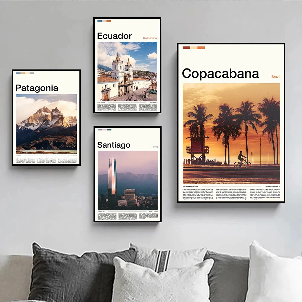 South America Chile Brazil Argentina Travel Landscape Posters and Prints Canvas Printing Wall Art Picture for Living Room Decor