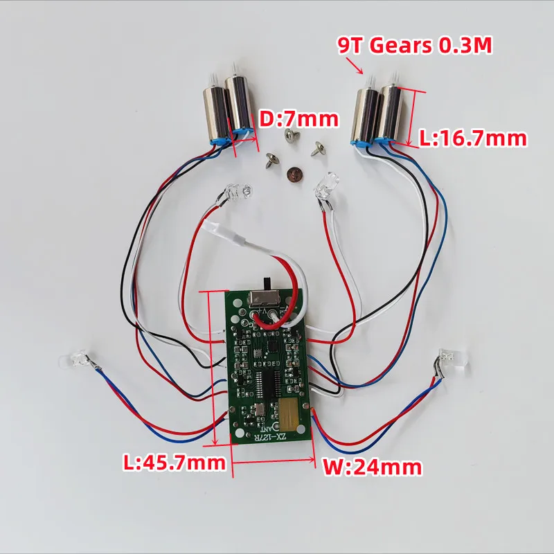 DIY R/C Drone Quadcopter Toys Remote Control Transmitter Motors Circuit Board Receiver