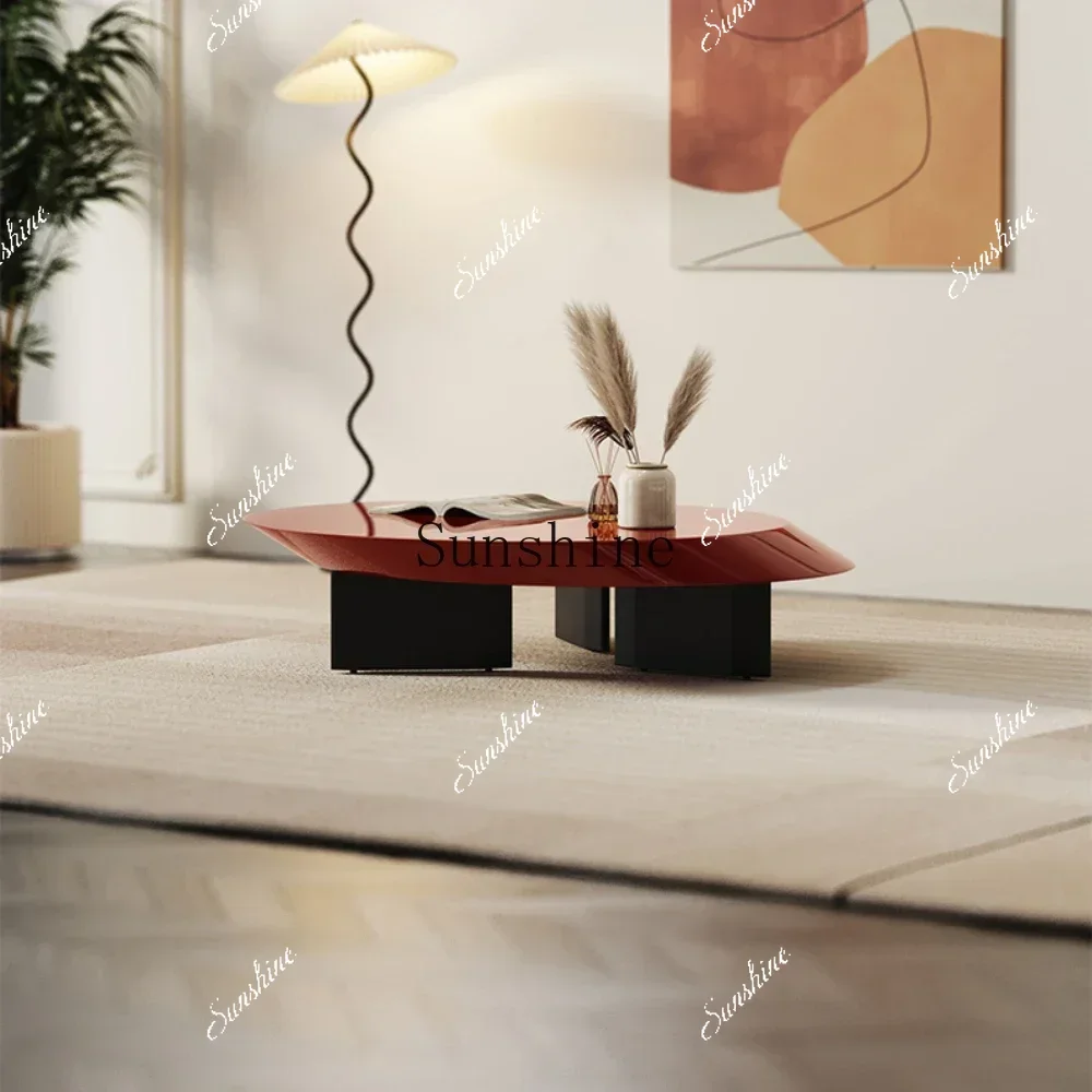 

Italian minimalist living room personalized creative coffee table simple modern oval coffee tableP