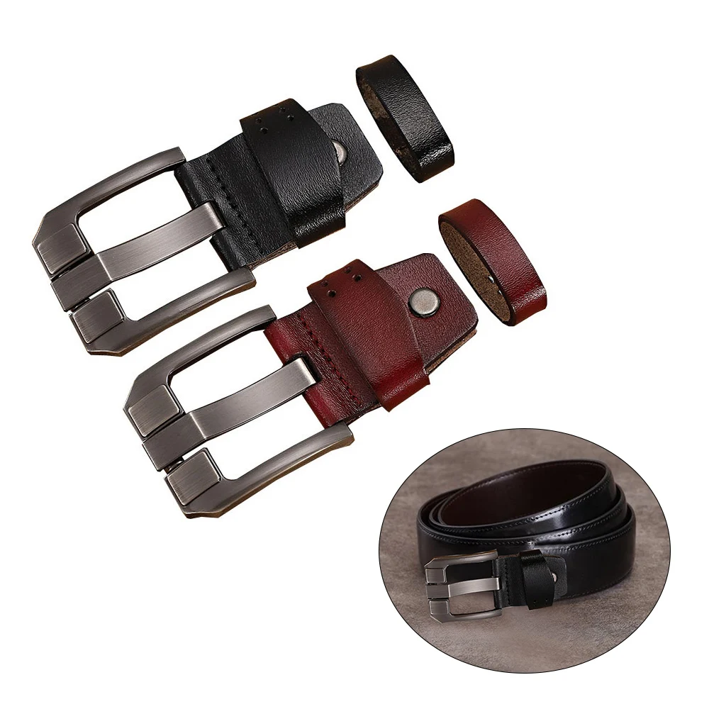 1PC Leather Belt Buckle With Single Pin For Men Alloy Waistband Buckels Replaceable Belt Head Square Belt Buckle Accessories