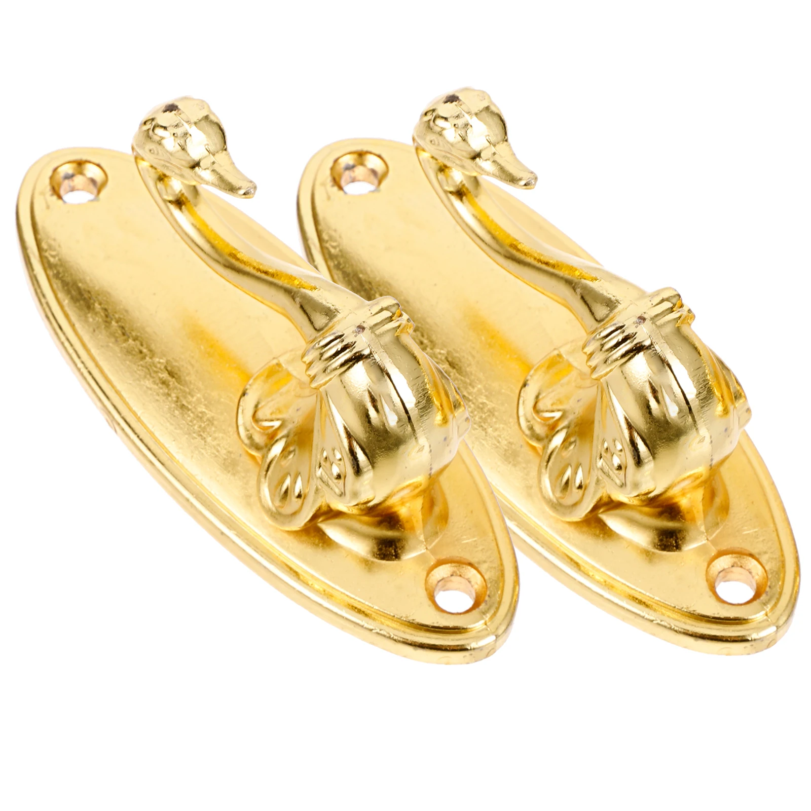 

Pair Golden Zinc Alloy Swan Curtain Hooks Classic Drapery Holdbacks Tiebacks Decorative Vintage Style for Curtains