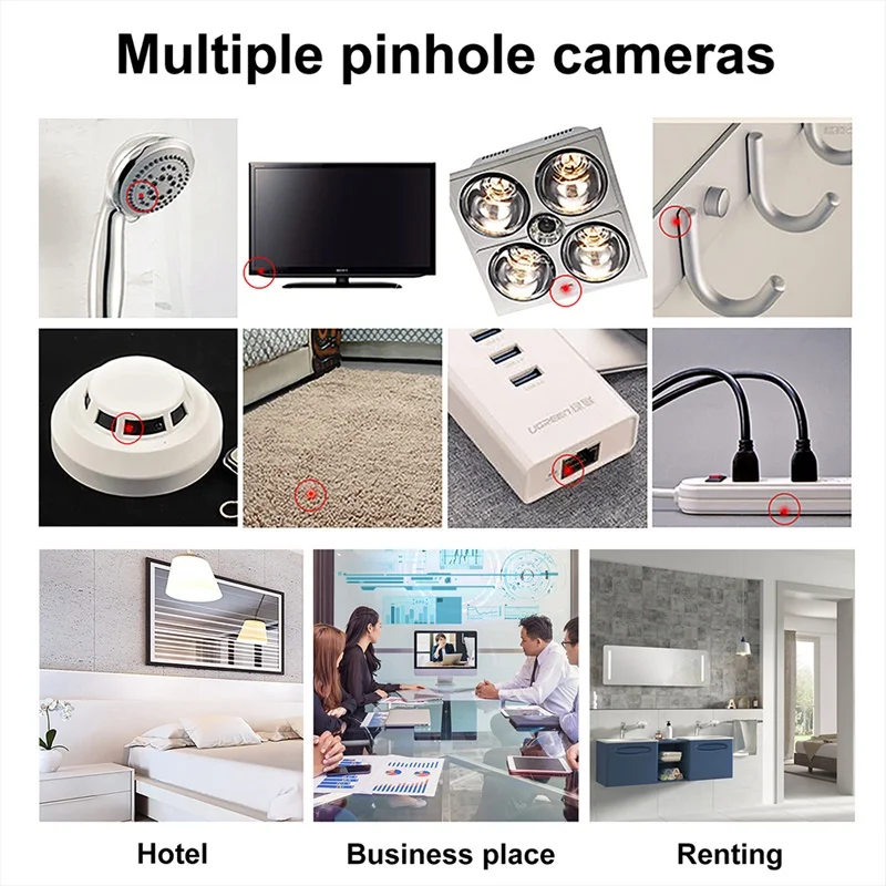 USB-C Anti Candid Camera Detector For Outdoor Travel Hotel Rental Anti-Theft Camera LED IR Alarm Hidden Camera Detector