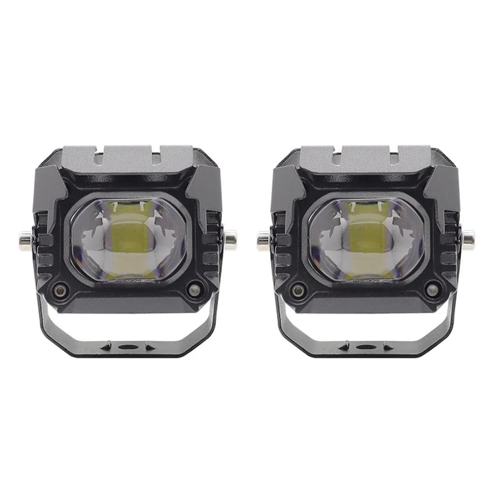 NORGOS 12V24V Motorcycle Headlights Dual Lens External Spotlights Near and Far Integrated fog Lights for Honda Yamaha Suzuki BMW