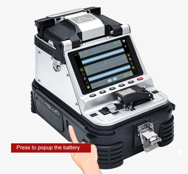 Máquina de fusão AI-20 seis motores 6S sinal multilíngue fogo ftth 4g 3g rede fibra fusão splicer AI-9 AI-30