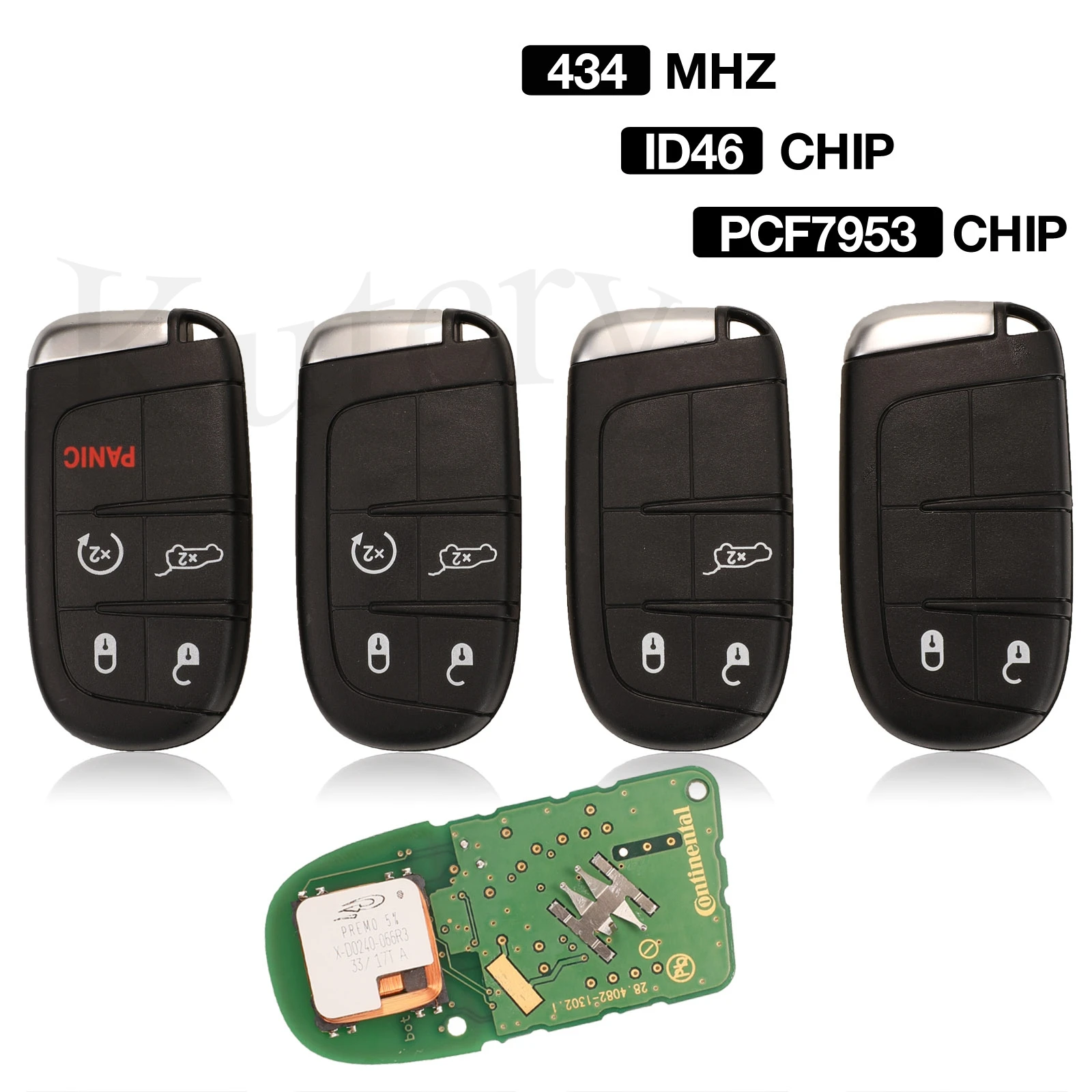 Original factory M3N-40821302 Smart Remote Car Key Fob 434MHz PCF7953A ID46 For  2015 2016 2017 2018 2019 Jeep Grand Cherokee