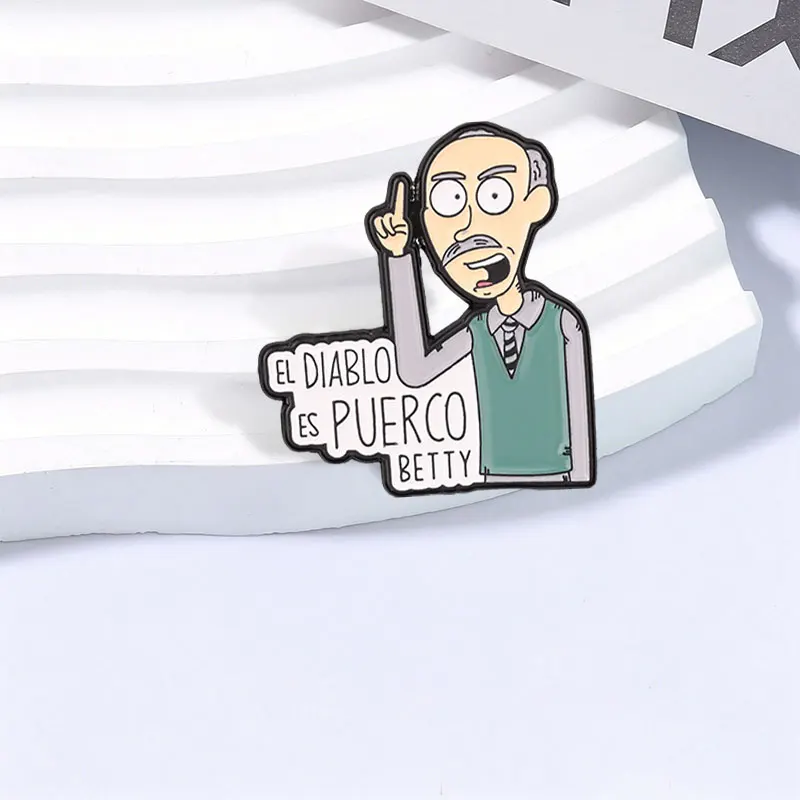 Amerikanische Comedy-TV-Serie Charakter Emaille-Anstecknadel El Diablo Es Puerco Klassischer TV-Humor Brosche Reversnadel Taschenabzeichen Modeschmuck Geschenk – Detail 8