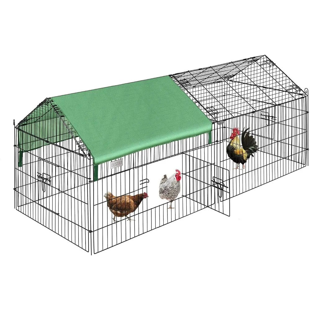 

DEStar 71” x 30” Foldable Outdoor Backyard Metal Coop Chicken Cage Enclosure Duck Rabbit Cat Crate Playpen Exercise Pen