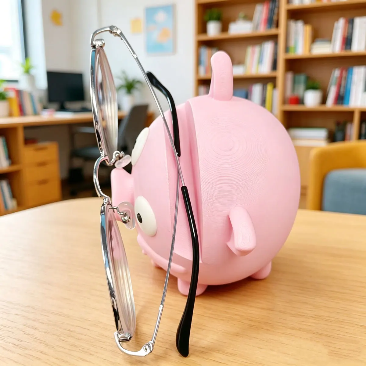 Creative 3D Piggy Glasses Holder Desk Bedside Table Office Essential Organizer Cute Pig Nose Glasses Stand Glasses Display Stand