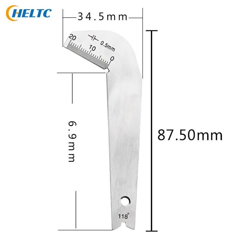 Drill Template Gauge Weld Drill Bit Measurement Welding Inspection Tool Stainless Steel Template Gauge Length ±0.5mmAngle ± 0.5°