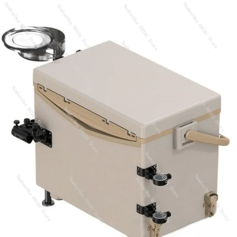 Portable 19L Mini Fishing Tackle Box Full Set Small Seat Fishing Case Lightweight Carry Storage Box for Platform Fishing Outdoor