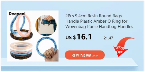 2Pcs Amber Plastic Handle Women's Bag Handles Acrylic O D Ring Handbag Woven-bag Replace Rings Purse Frame DIY Bags Accessories