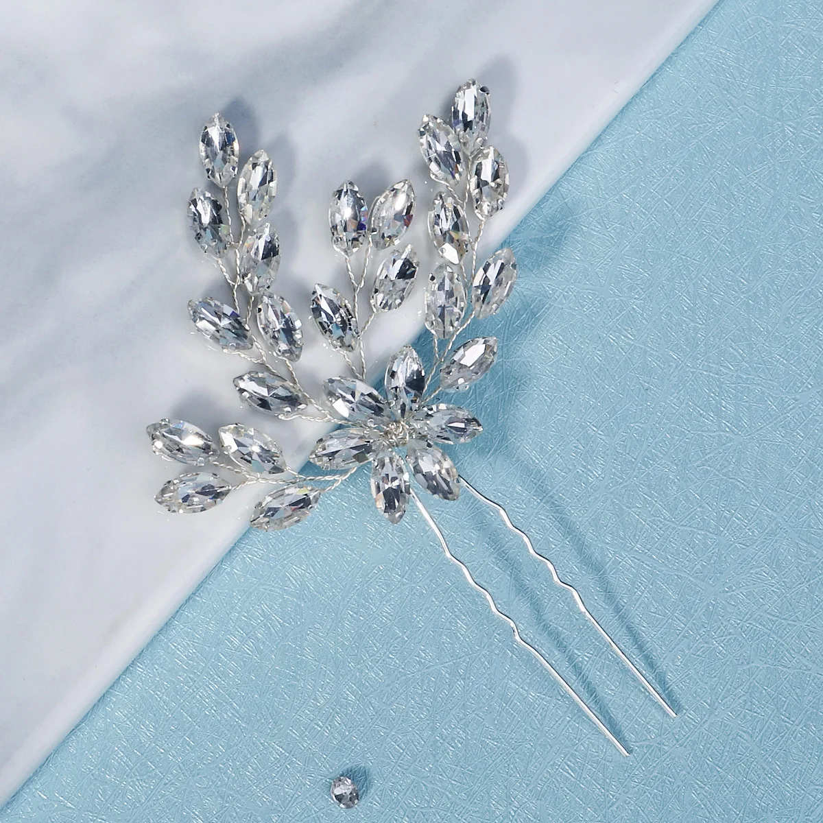 Frauen Blume Haarnadel Stick Hochzeit Braut Kristall Perle Haarnadel U Förmigen Haar Clip Barrettes Haar Zubehör Großhandel – Detail 15