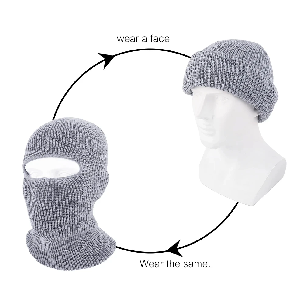 Fashion Winter Thermal Fleece Balaclava Full Face Mask Skiing Hat Bandana Hat Windproof Snowboard Scarves Women\'s Men Helmet Cap