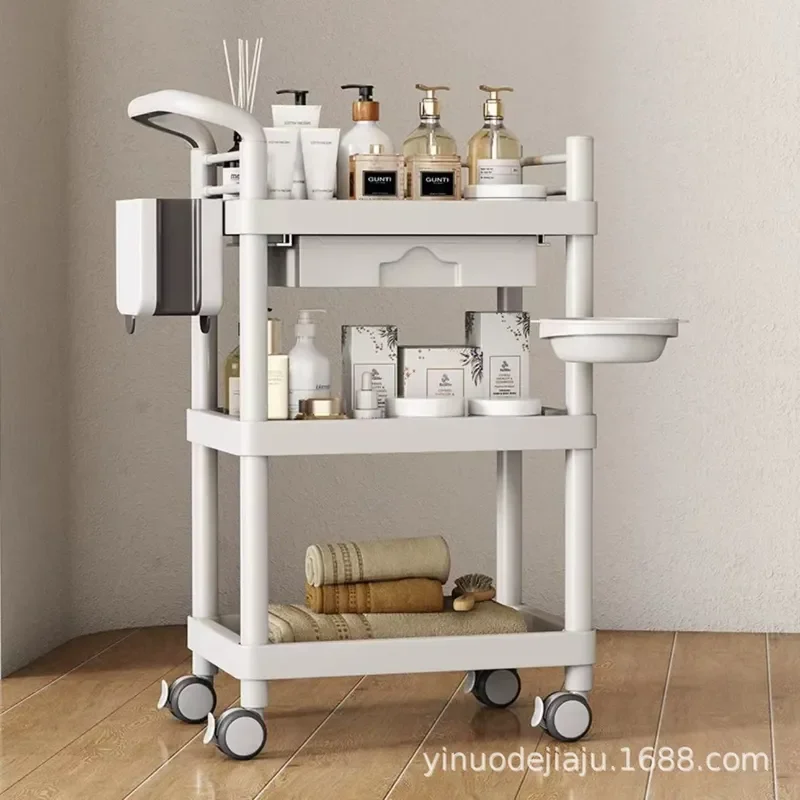 Beauty salon special hand push tool cart Small bubble trolley Storage rack Nursing instrument Barber shop Medical cart
