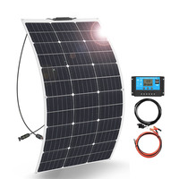 Flexible Solar Panel 100W 200 W 12 Volt Monocrystalline Semi-Flexible Bendable Mono Off-Grid Charger for Marine RV Cabin Van Car