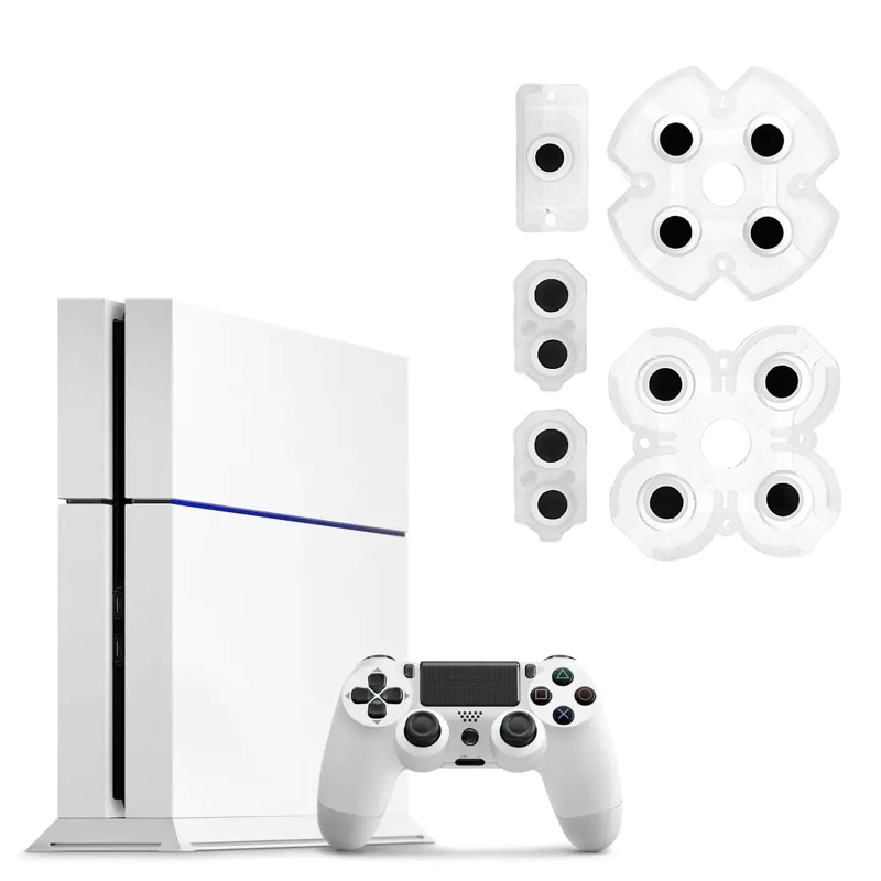 Для ручки контроллера PS4, проводящие подушечки из силиконовой резины, запасная часть для игры, кнопка геймпада, проводящая