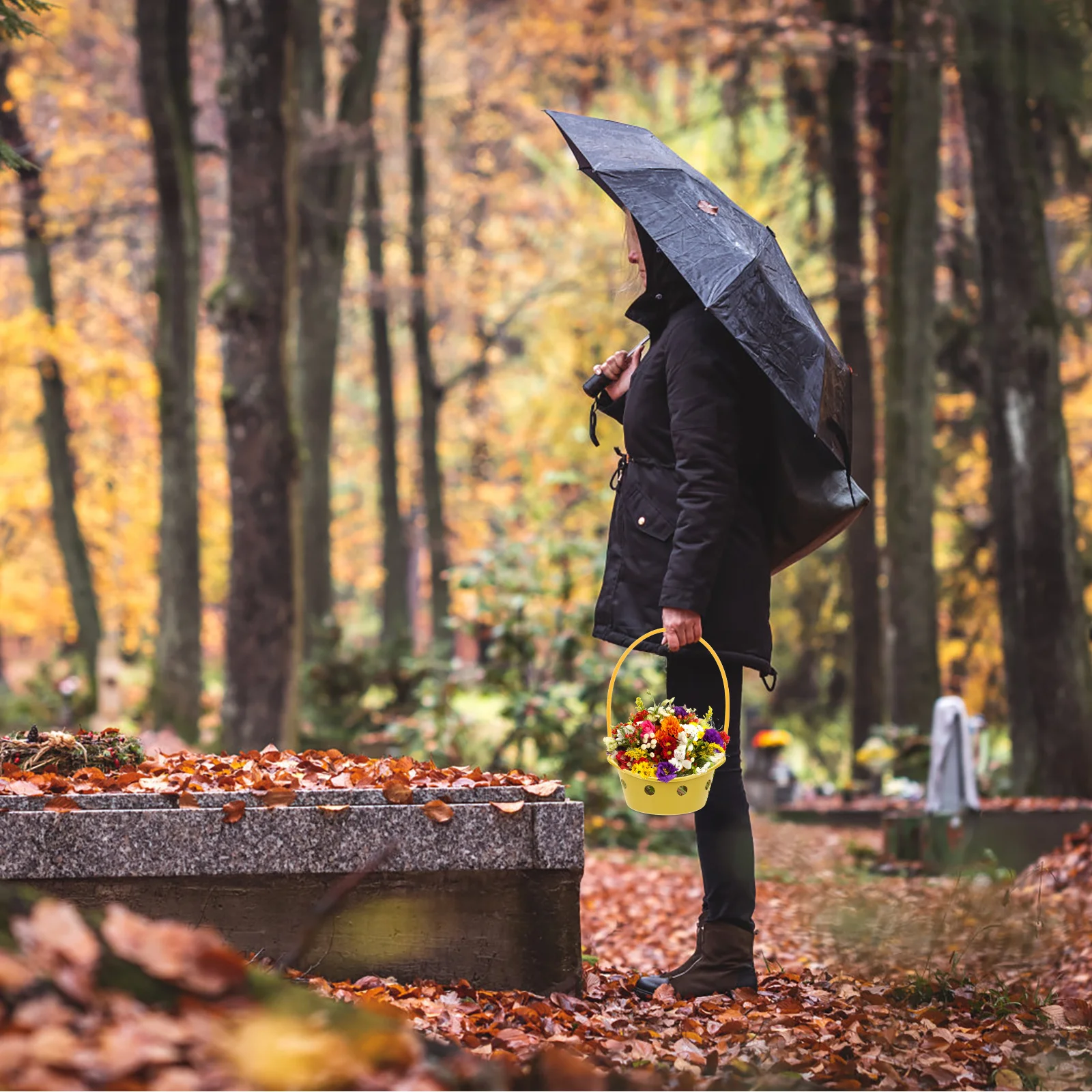 

5Pcs Plastic Flower Baskets Multi-Function Sacrifice Floral Arrangement Cemeteries Gods Qingming Festival Mourning