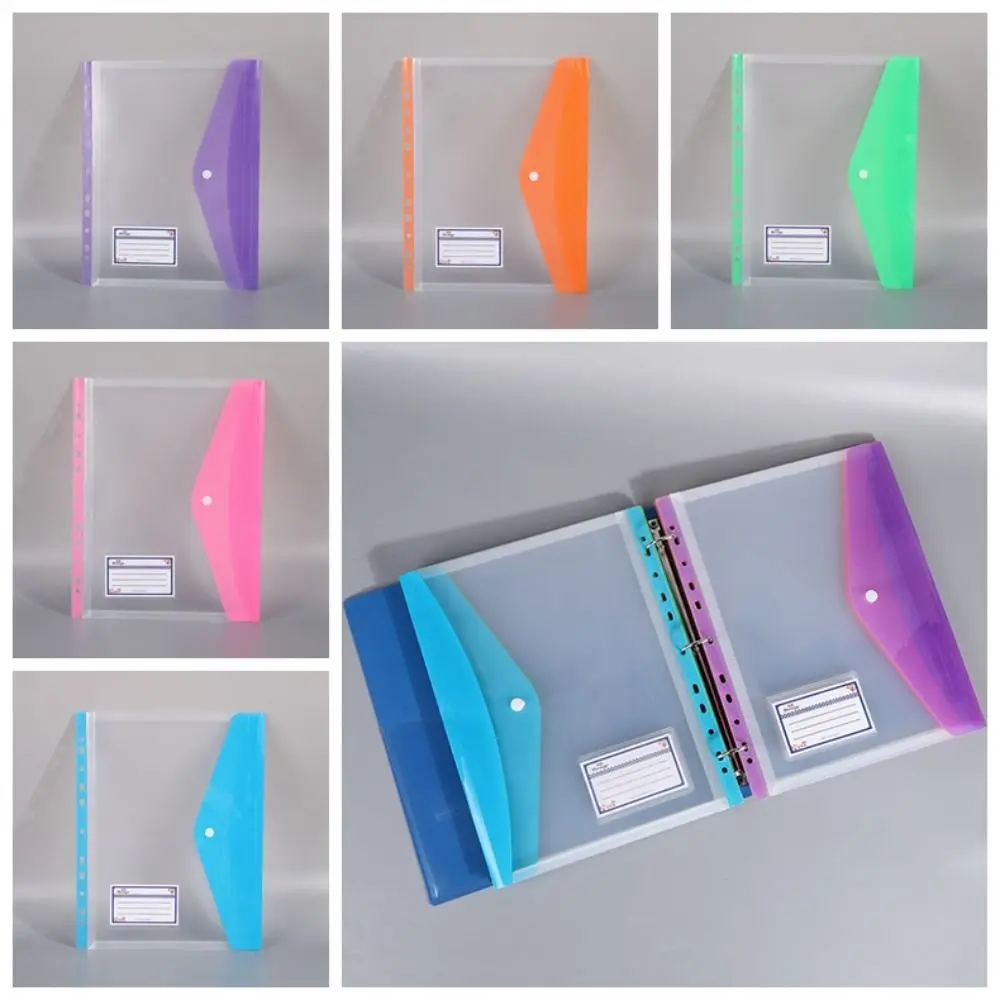 

6pcs Document Organiser A4 File Folders Wallets File Organizer Transparent Binder Pouch Organizer Paper Organizer Colorful