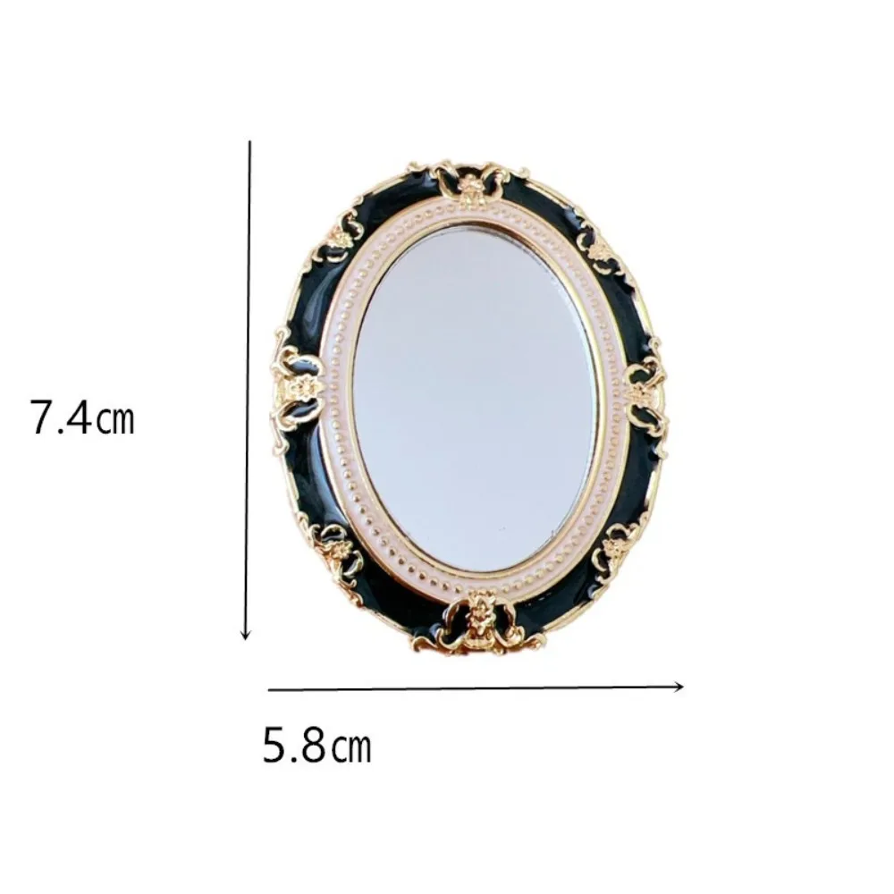 Specchio per trucco in rilievo smaltato stile europeo Specchio portatile portatile Specchi cosmetici da corte retrò squisiti per donne e ragazze