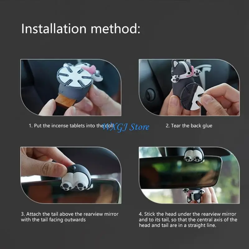 

37JE Car Rear View Reflectors Hanging Scent Diffuser Vehicle Decoration Scented Shaking Puppy Trinket Enlivens Your Journey