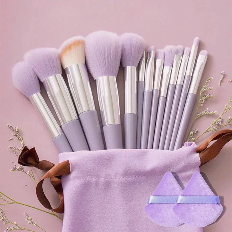 

New 13Pcs Makeup Brush Set Podwer Puff Foundation Blush Powder Eyeshadow Kabuki Blending Women Makeup Beauty Tools as Gift