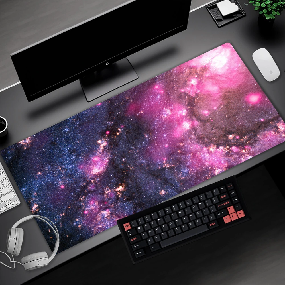 Purple Mousepad Universe Desktop Table Mat Starfield Mouse Pad Large Galaxy Xxl Carpets Milky Way 1200x500 Keyboard Pad Space