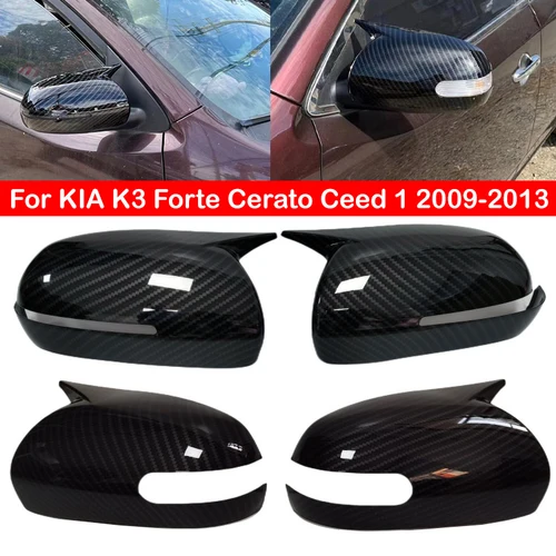 Para KIA K3 Forte Cerato Ceed 1 2009-2013 cubierta de espejo retrovisor lateral de coche tapa de ala pegatina Exterior funda de puerta embellecedora de fibra de carbono