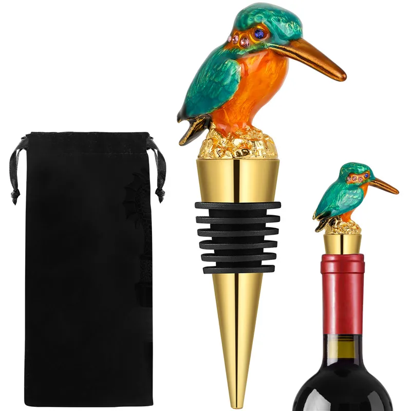 

Multicolor Kingfisher Wine Stopper Metal Bottle Stoppers for Champagne Saver Wedding Party Club Bar Accessory Gadget