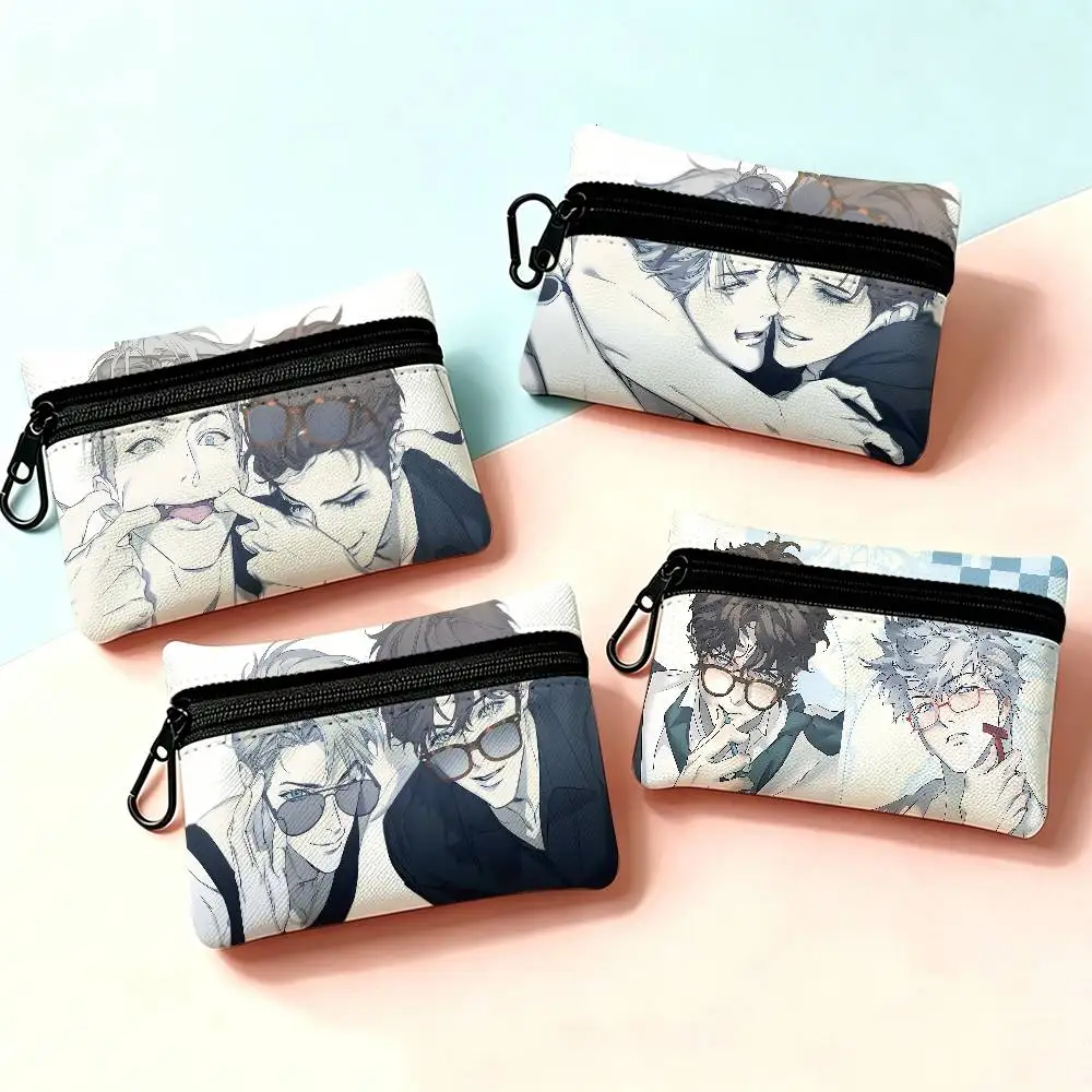 Nerd Project bl Anime Portable Mini Oxford Cloth Coin Purse With Carabiner Hook Zipper Key Card Earphone Storage Wallet
