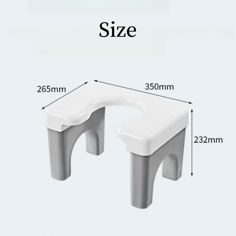 Portable U-Shaped Squat Toilet Seat Stool Thickened Non-slip Plastic Toilet Chair Removable Household Potty Chair Feet Stool